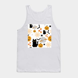 Halloween Pattern White Tank Top